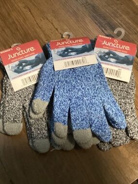 Juncture women's knit texting gloves bundle New 3 pairs
